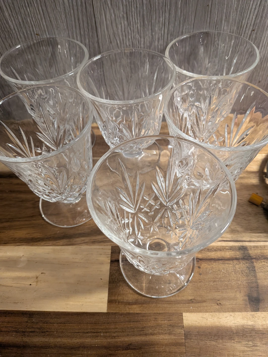 Set of 6 Crystal Patterned Water Goblets - photo 2