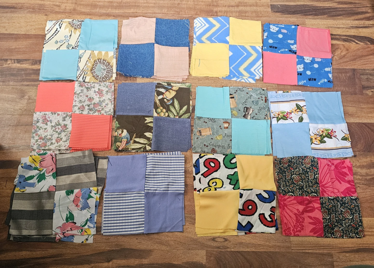 Assorted Fabric Quilt Blocks