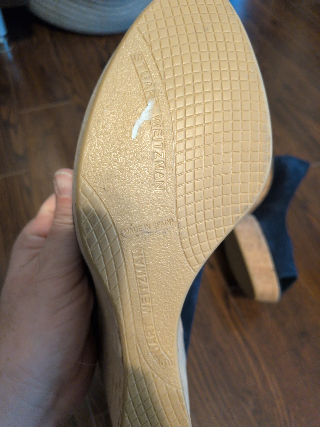 Stuart Weitzman Navy Suede Wedge Heels 9.5 M - photo 4