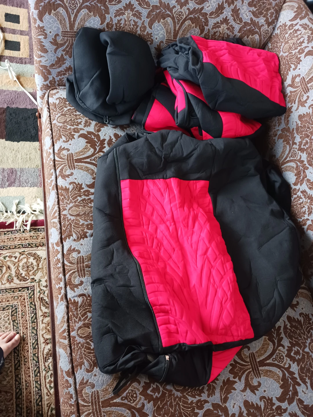 XINLIYA Full Set Car Seat Covers - Red and Black
