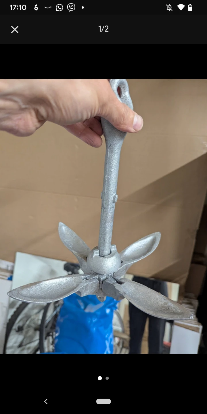 3.5 lb Galvanized Folding Grapnel Boat Anchor - Great Condition