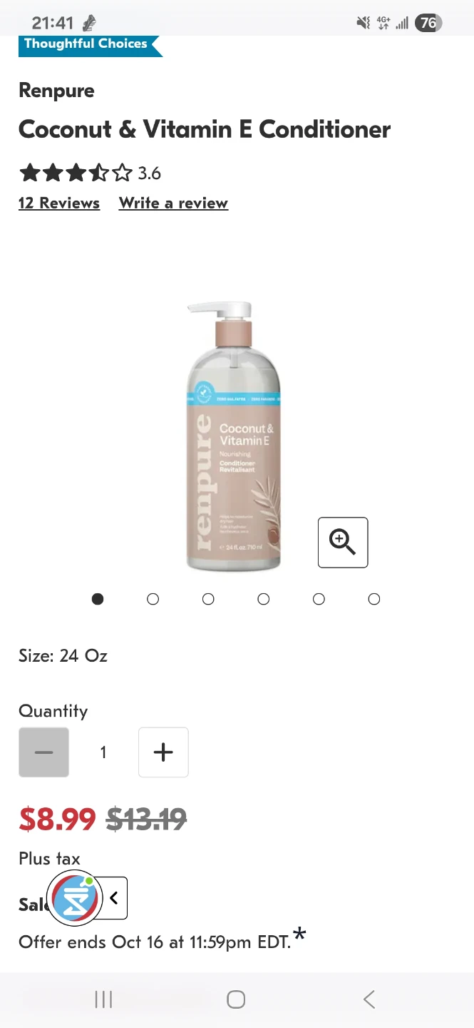 Renpure Coconut & Vitamin E Shampoo, Conditioner, Hair Mask - photo 3