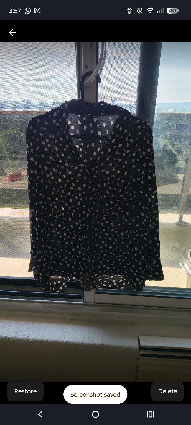Zucchi black and white polka dot blouse