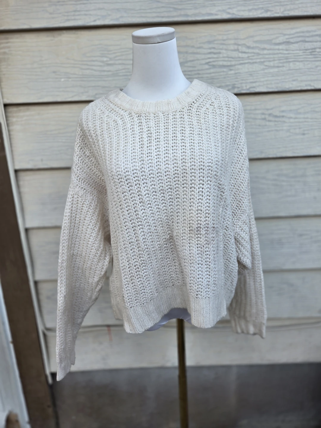 American Eagle Cream Knit Sweater