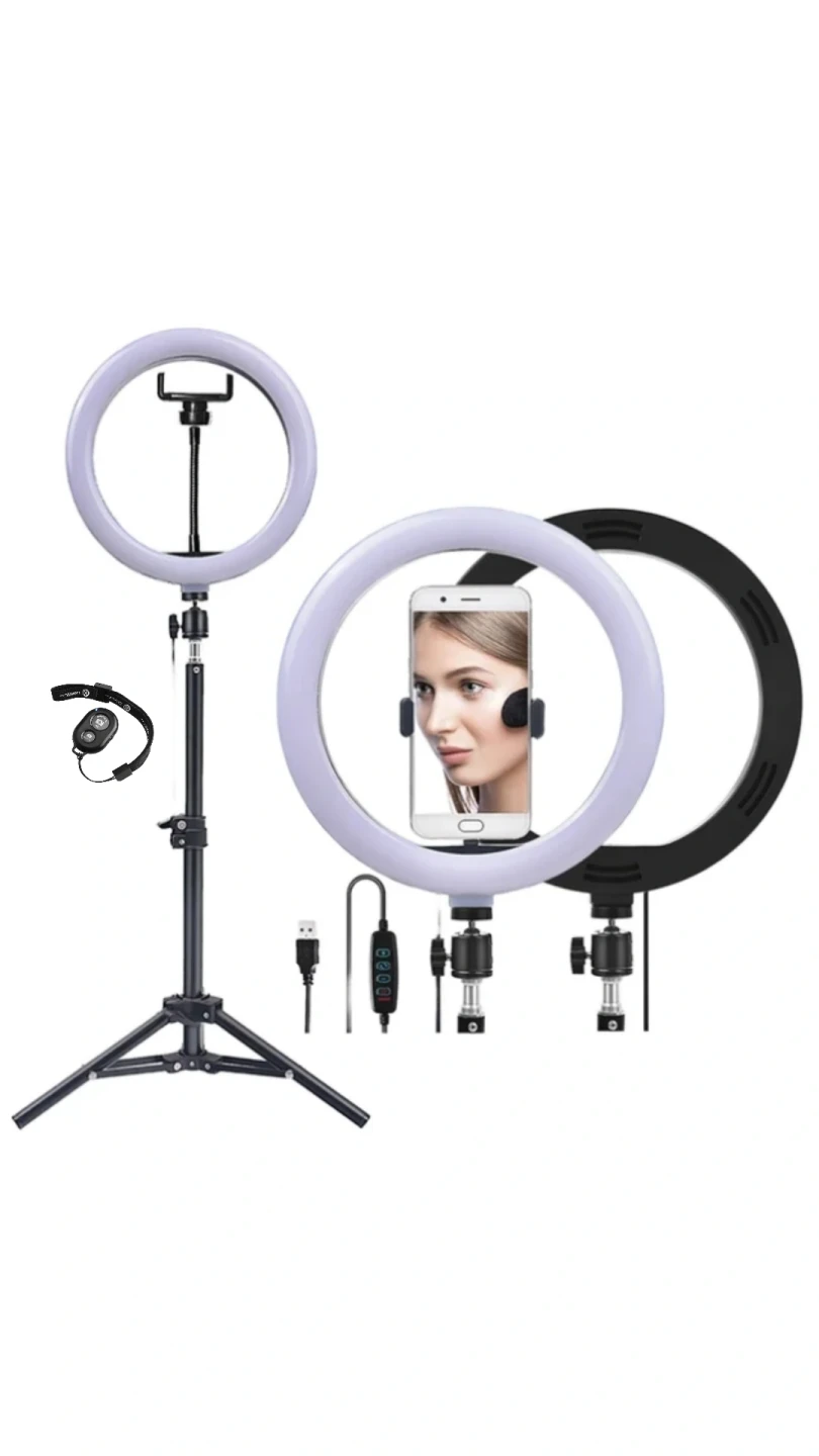 Ring Light 10", Dimmable with 3 Light Modes & 10 Brightness