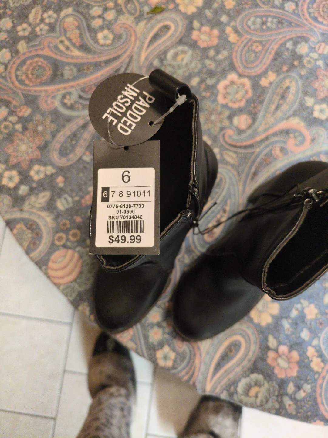Black Block Heel Ankle Boots Size 6 - photo 4