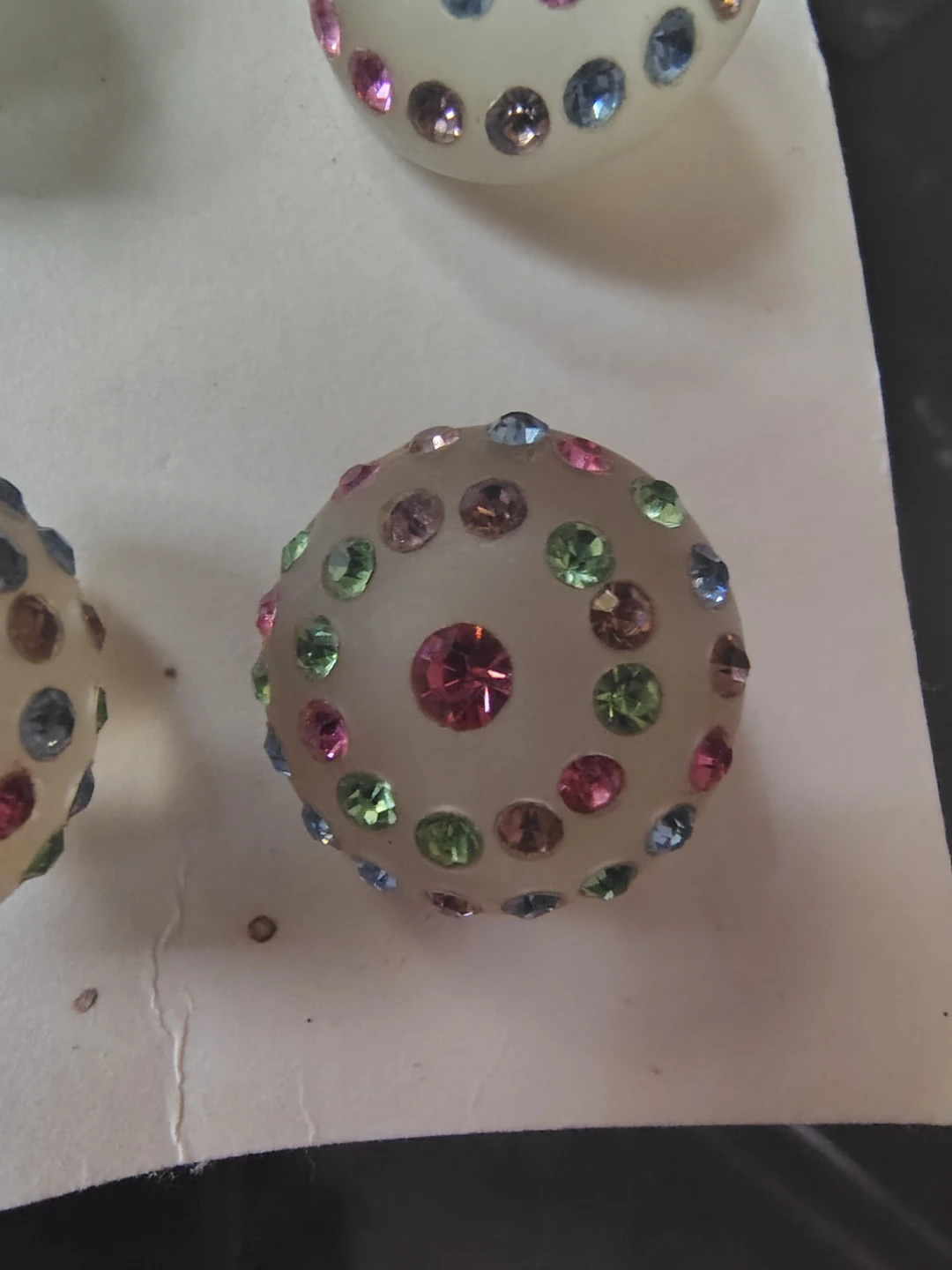 Vintage Lucite Dome Buttons w Rhinestones - photo 4