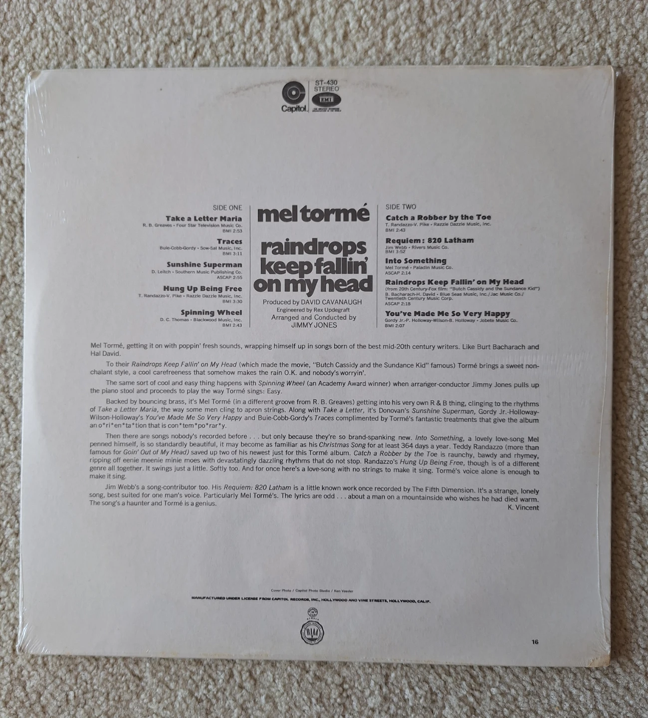 Mel Tormé - NEW VINYL LP - photo 2