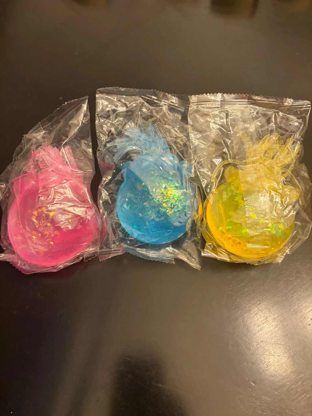 Set of 3 Glittery Stress Balls