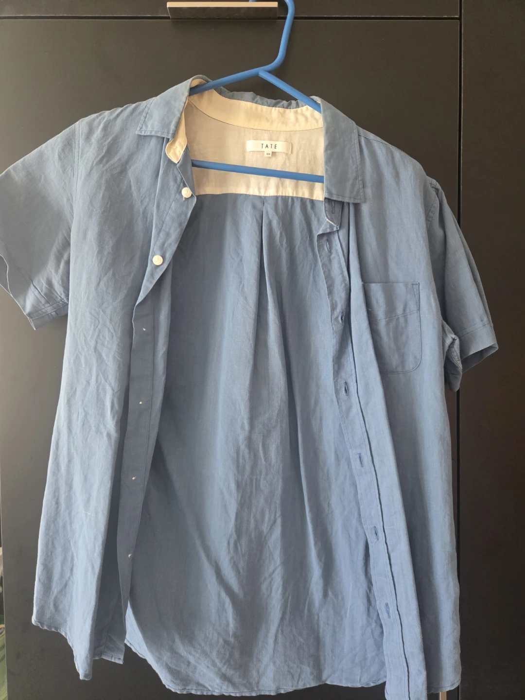 Tate Blue Short Sleeve Linen Shirt