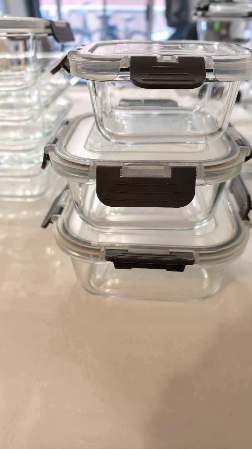 Set of Glass Food Storage Containers with Latching Lids - photo 5