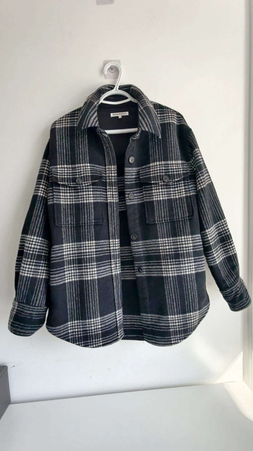 Reformation Plaid Shirt Jacket - photo 4