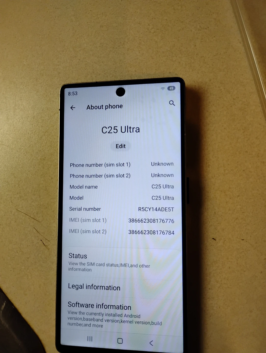 C 25 Ultra Phone . Take 2 Sim card and T- flash - photo 4