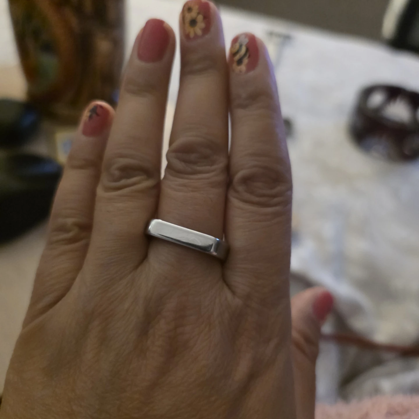 Minimalist silver-tone ring - photo 2