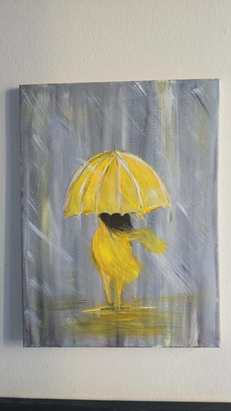 Girl in a yellow kameez in the rain - photo 2