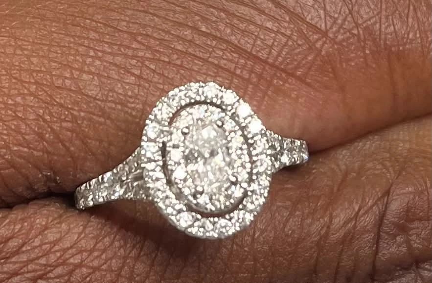 Oval Halo Diamond Engagement Ring - photo 5