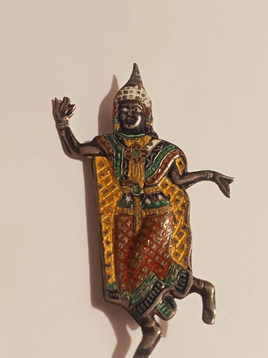 Siam NielloThai Dancer Sterling Silver 925 Brooch
