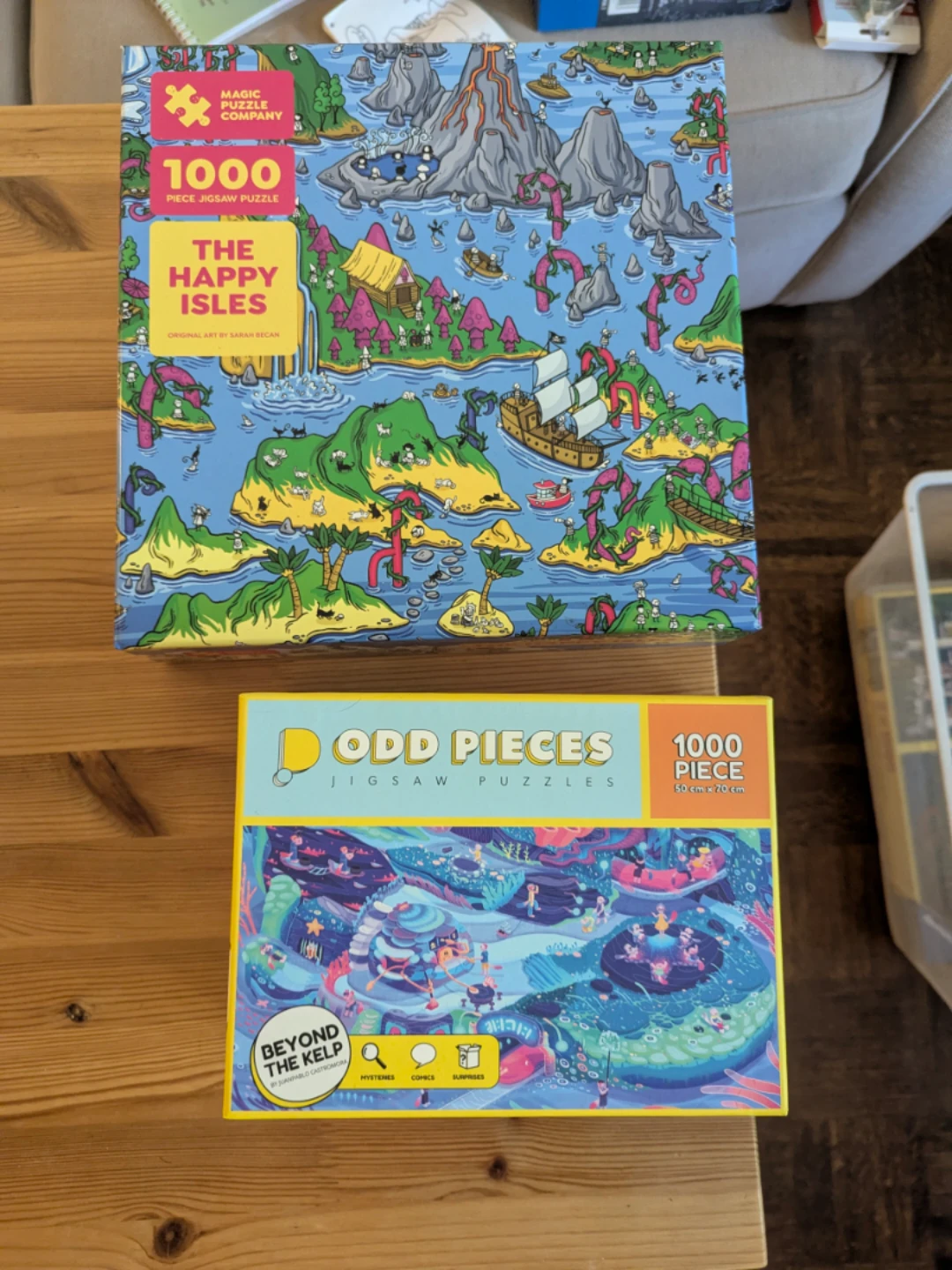 Magic company puzzle and odd pieces puzzle
