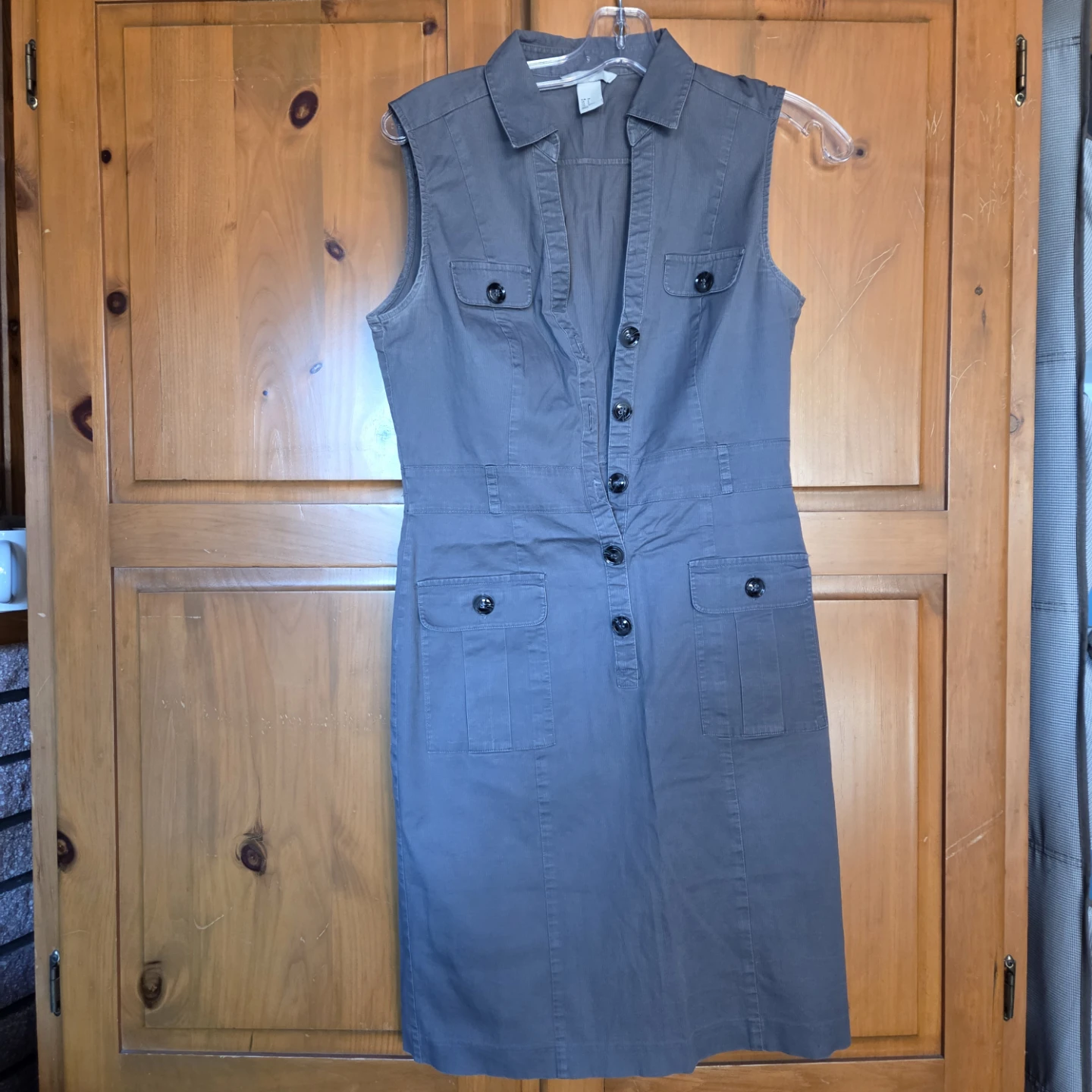 H&M Sleeveless Grey Utility Dress