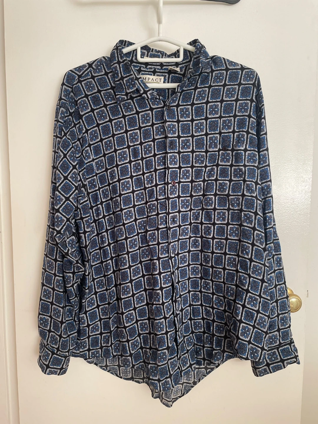 Impact Blue Geometric Print Shirt - photo 3