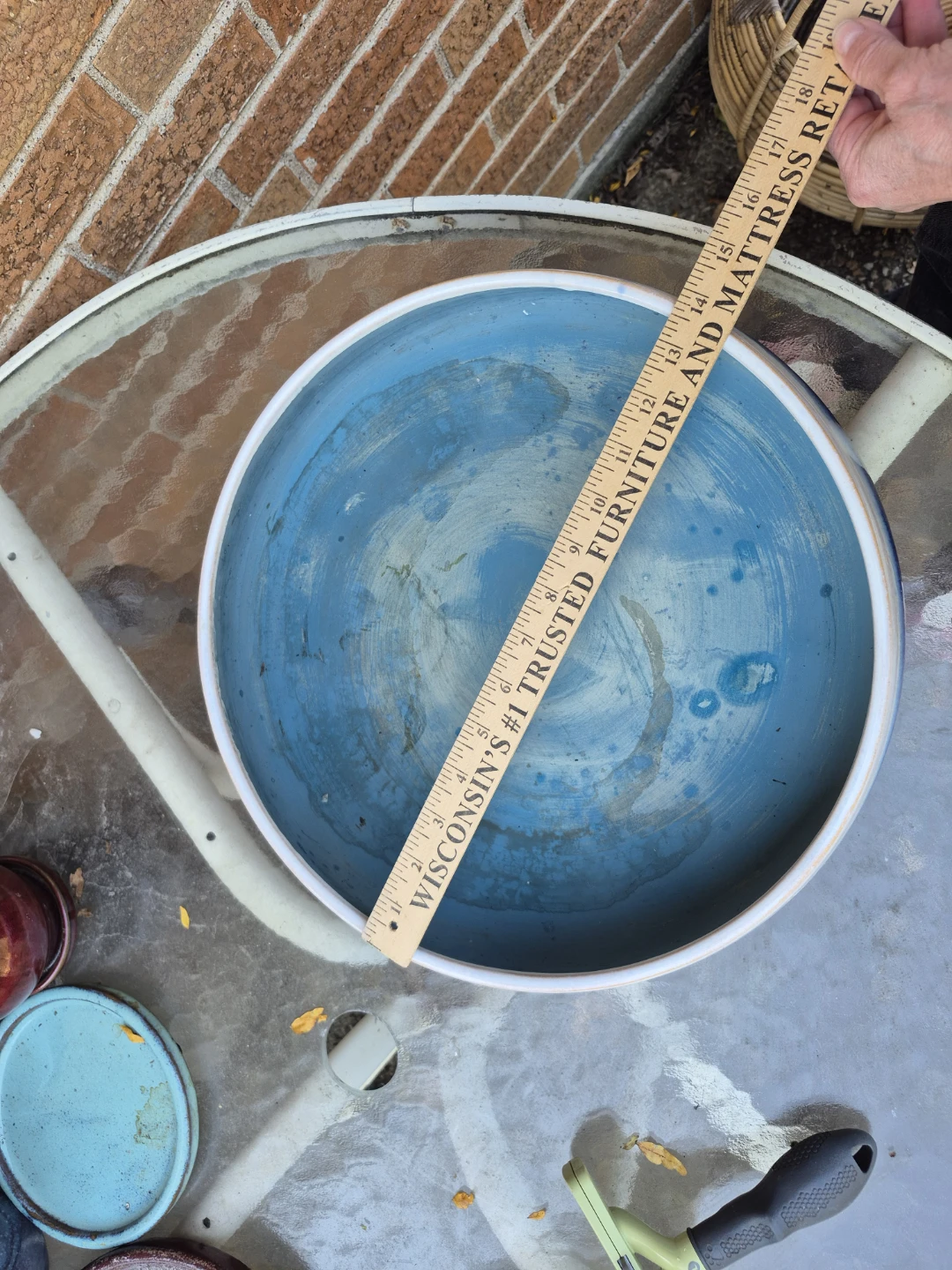Blue Ceramic Planter Bowl - photo 3