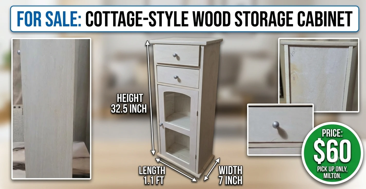 Cottage-Style Wood Storage Cabinet