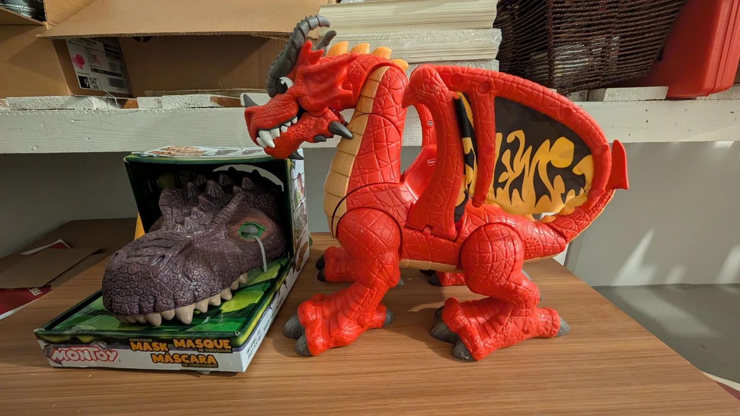 Dinosaur Mask and Fisher-Price Dragon Toy - photo 2