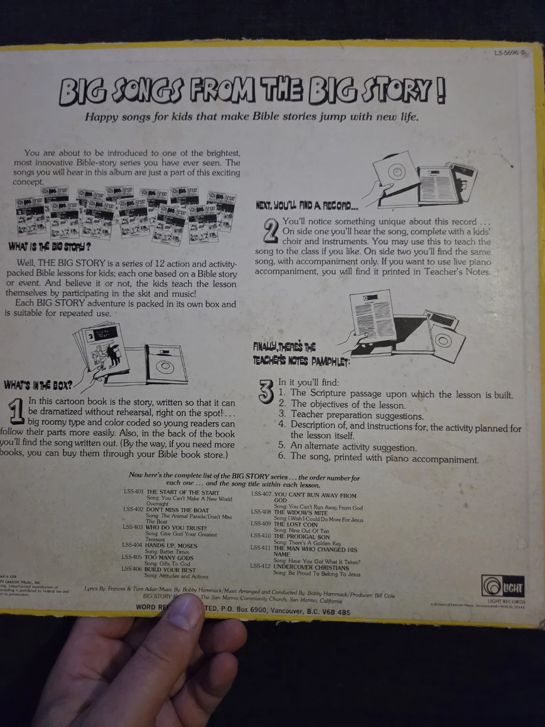 Big Songs from The Big Story Vinyl Record - photo 2