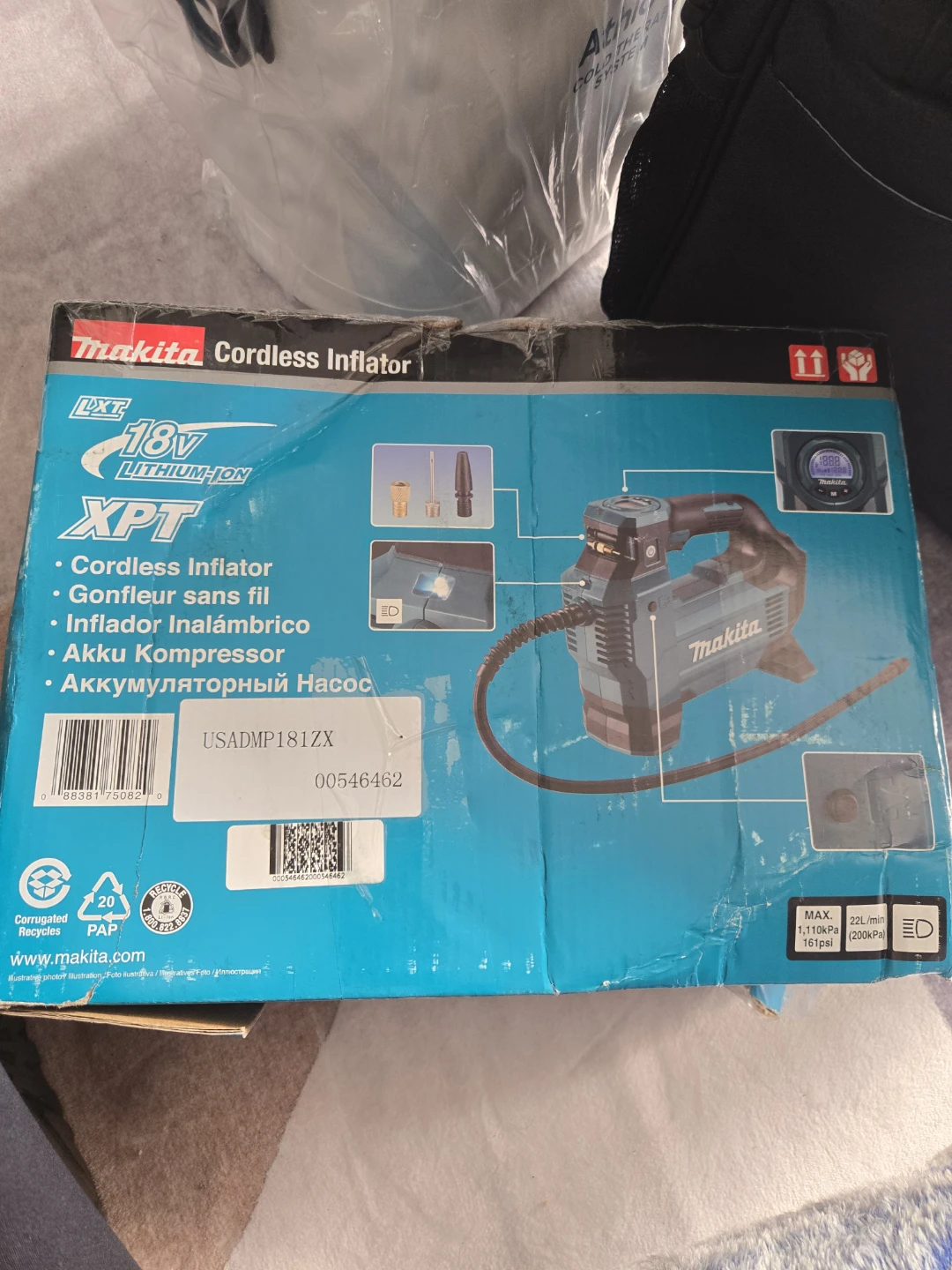 Makita 18V LXT Cordless High-Pressure Inflator DMP181ZX - photo 4