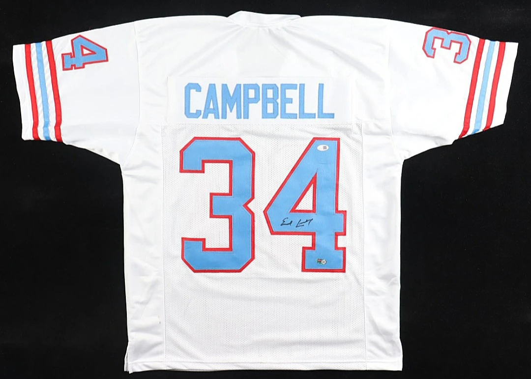 Cutsom Autographed Earl Campbell Houston Oilers Jersey