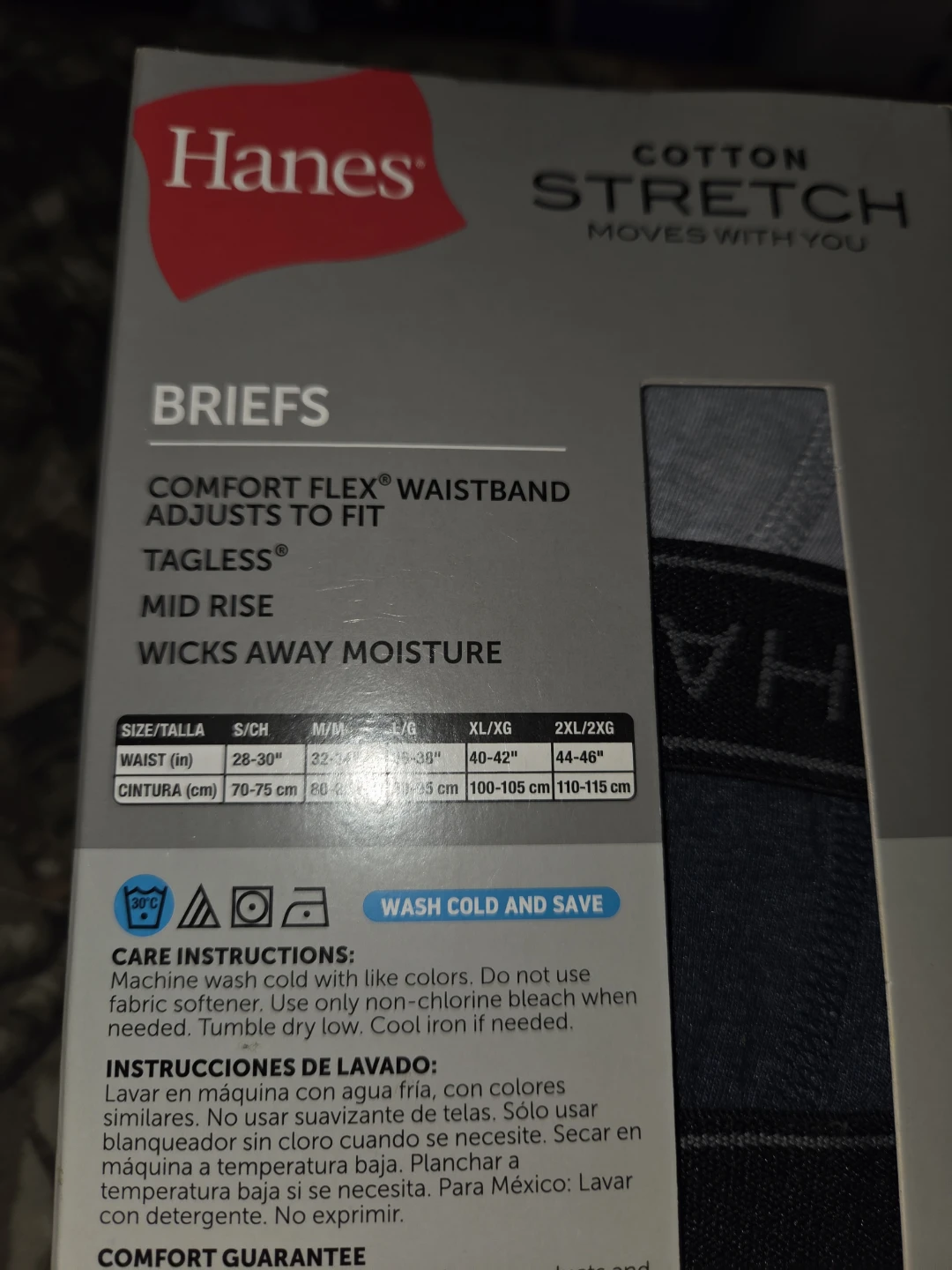 Hanes 6-Ct. Cotton Stretch Tagless Briefs in a Men's 2XL - photo 2