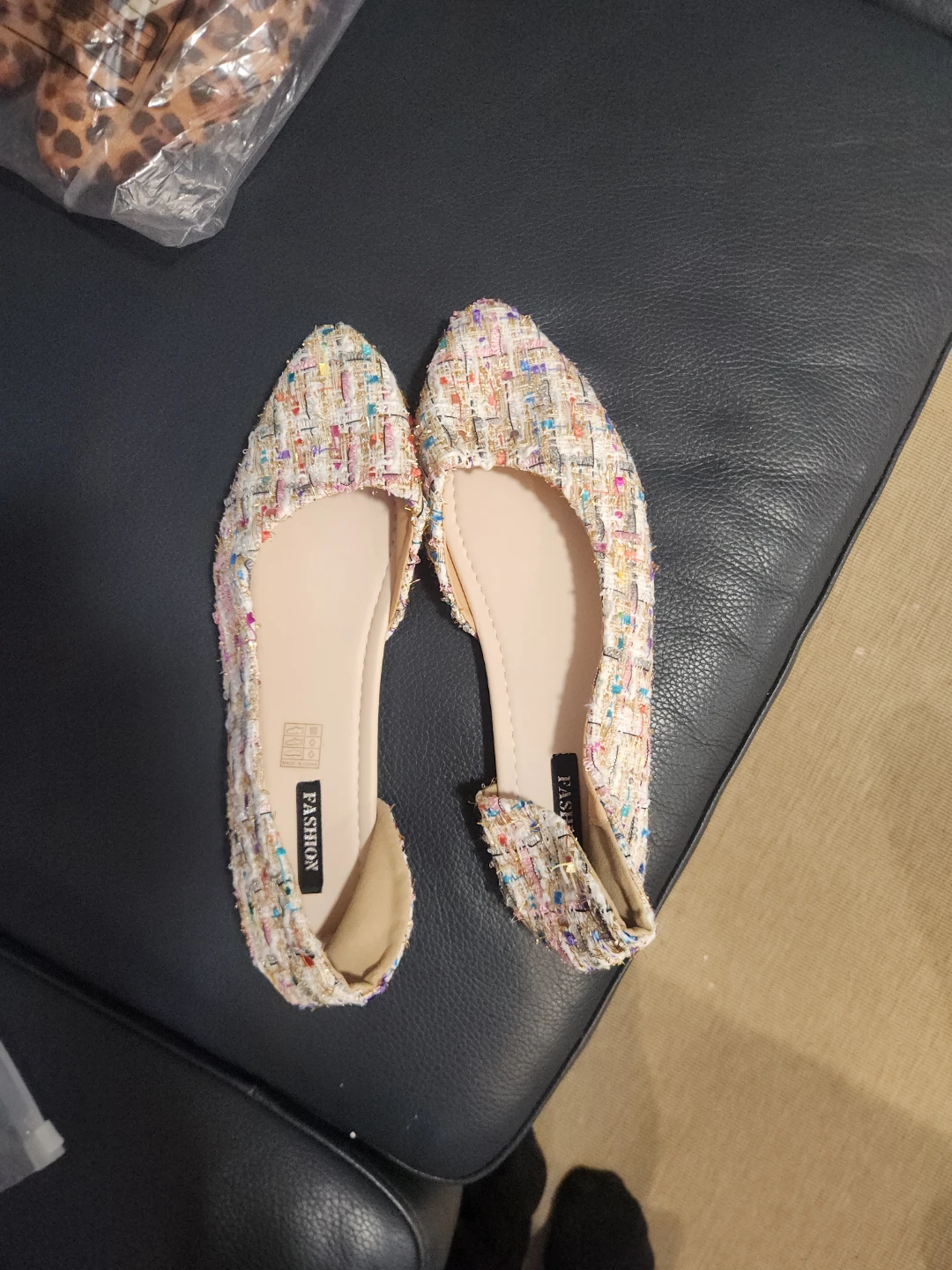 Fashion Tweed Pointed Toe Flats