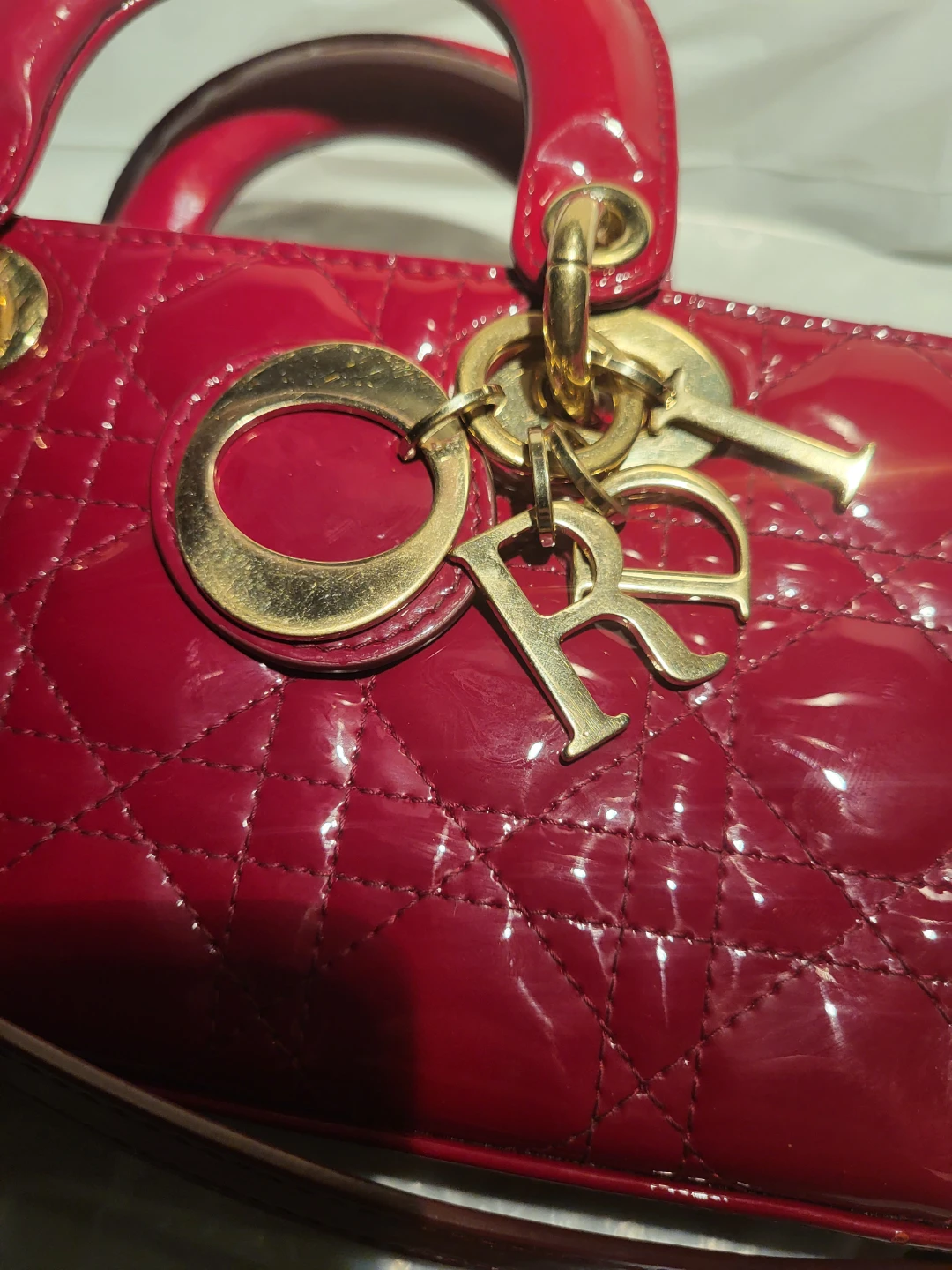 Authentic Dior Small Lady D-Joy Bag (Cherry Red) - Moving fast! - photo 2