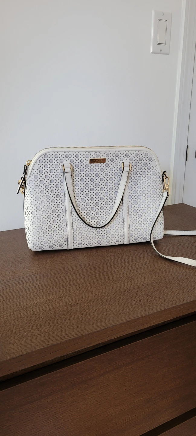 Kate Spade White Perforated Dome Satchel