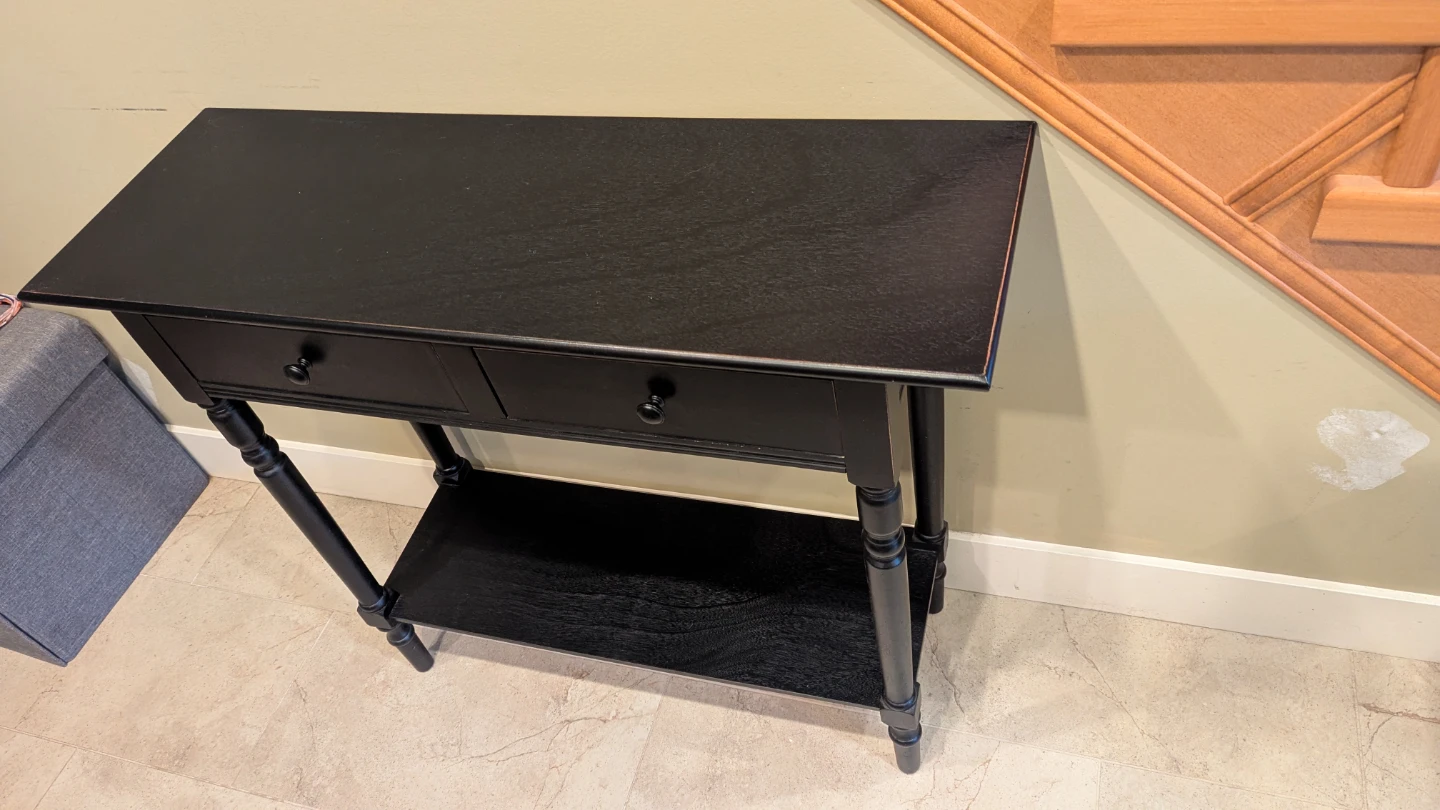Black Wooden Console Table with Drawers - photo 3