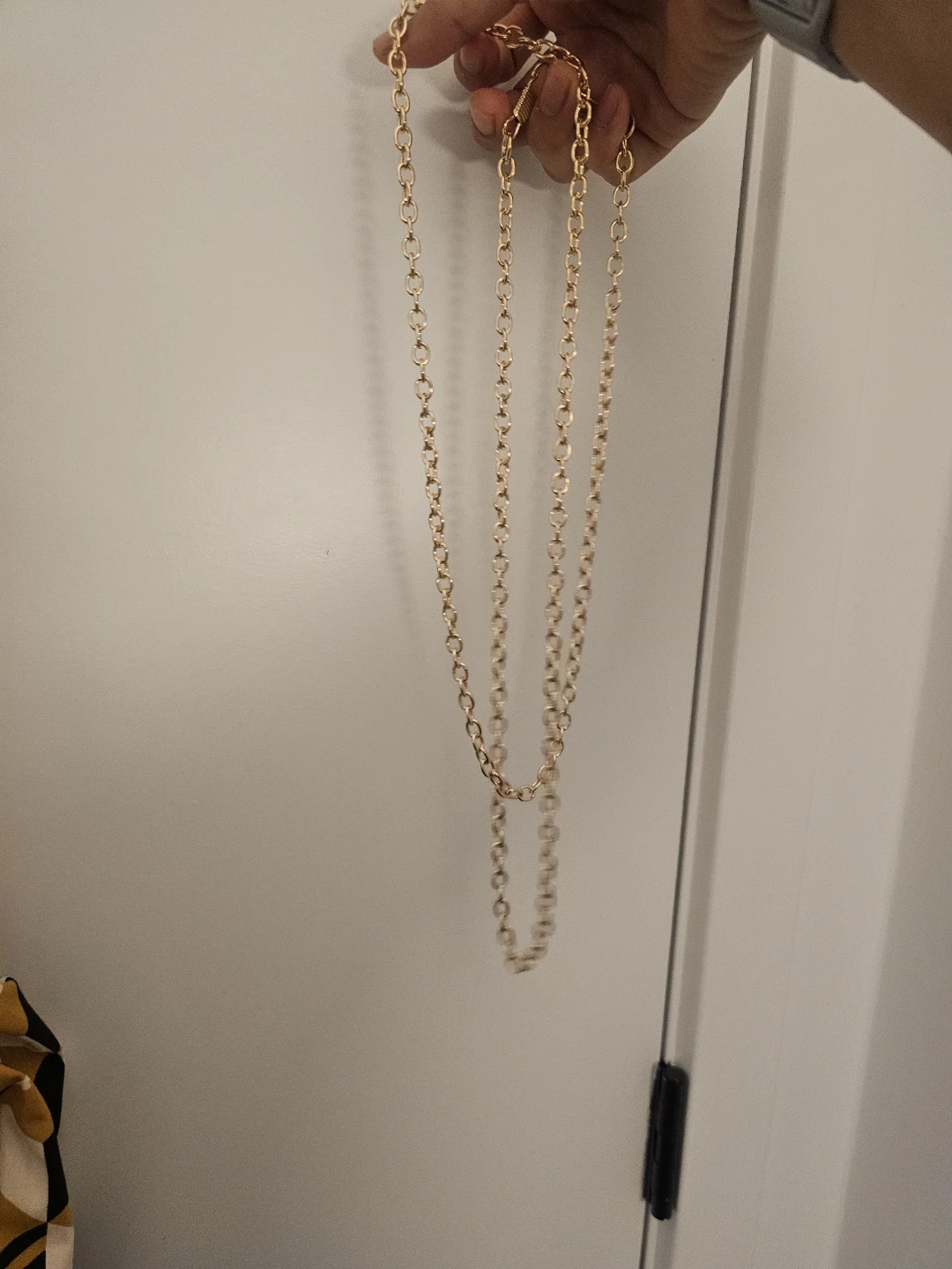 Gold Tone Rolo Chain Necklace extra long - photo 2