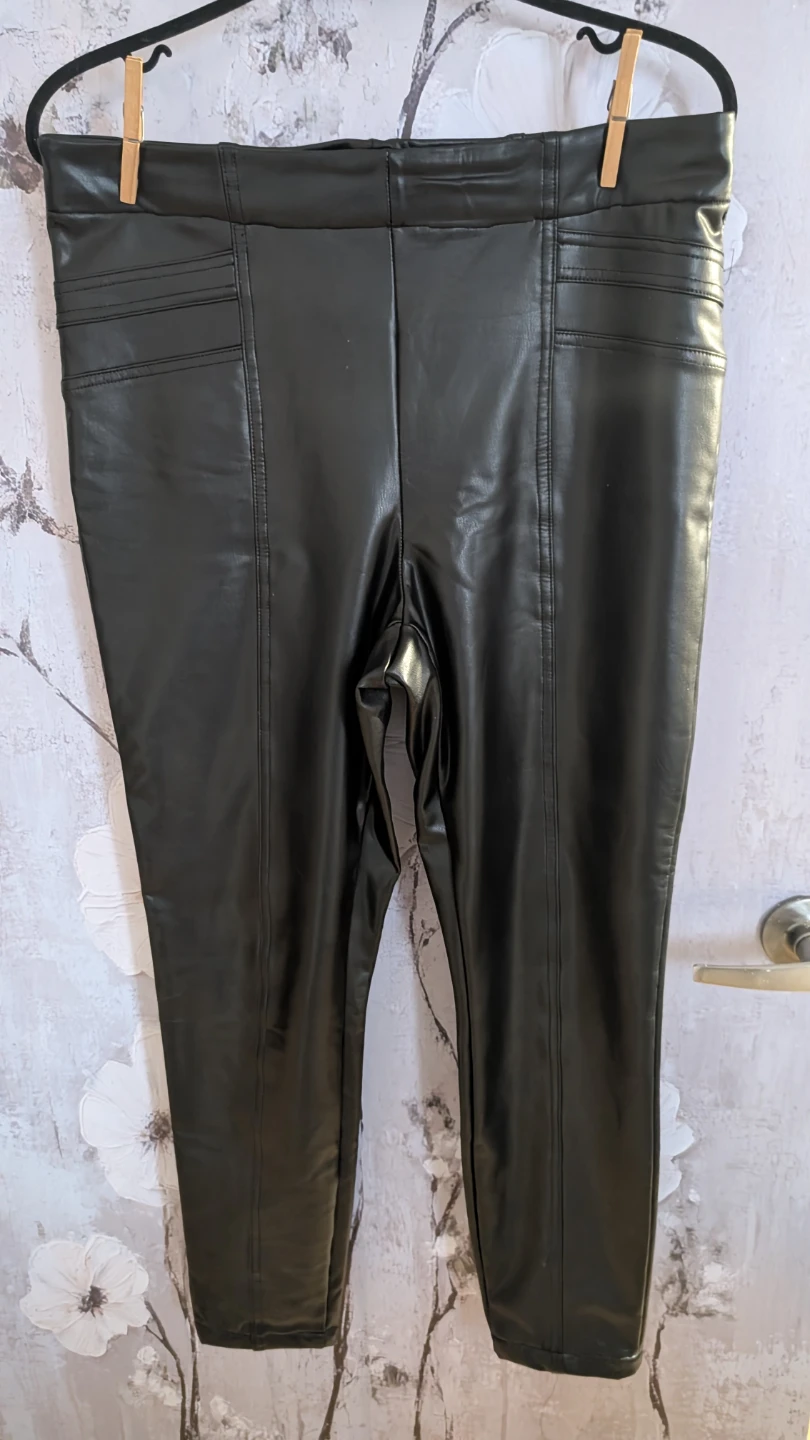 Suzy Shier black faux leather pants