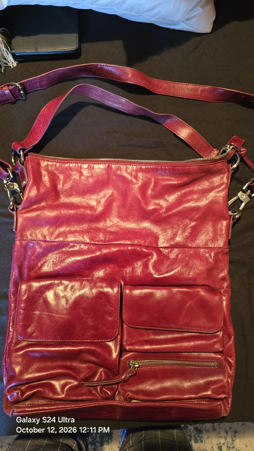 Hobo International Red Leather Shoulder Bag