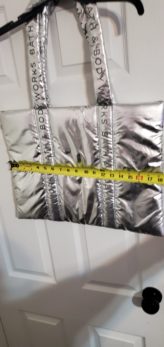 Bath & Body Works Silver Puffer Tote Bag - photo 5