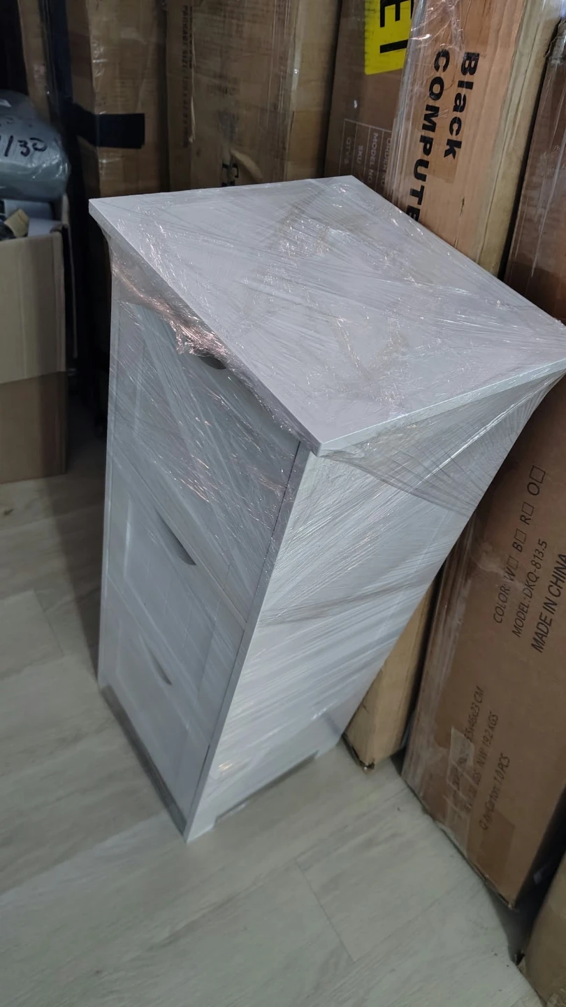 VASAGLE White 3-Drawer Bathroom Cabinet - photo 5