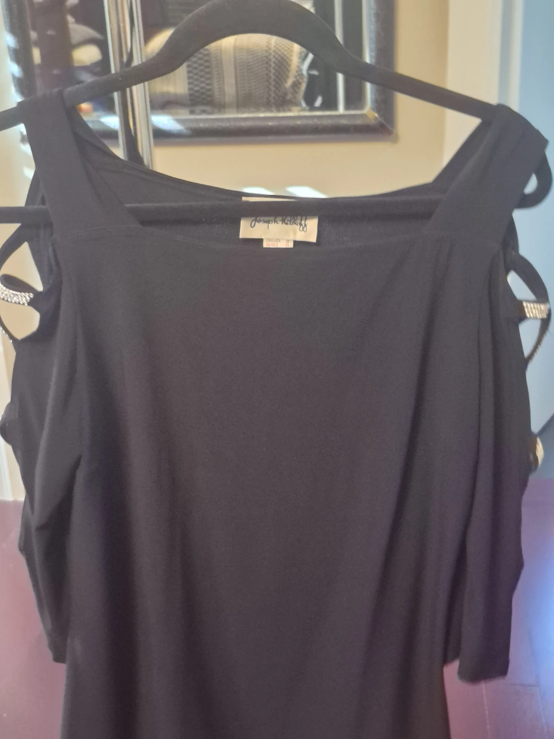 Joseph Ribkoff Black Cold Shoulder Top