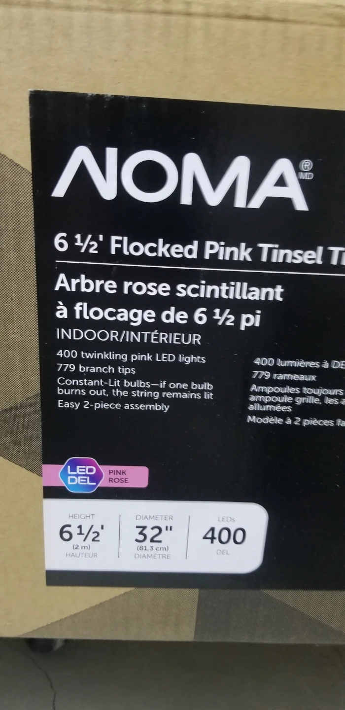 Noma 6.5FT Flocked Pink Ti sel Tree - photo 3
