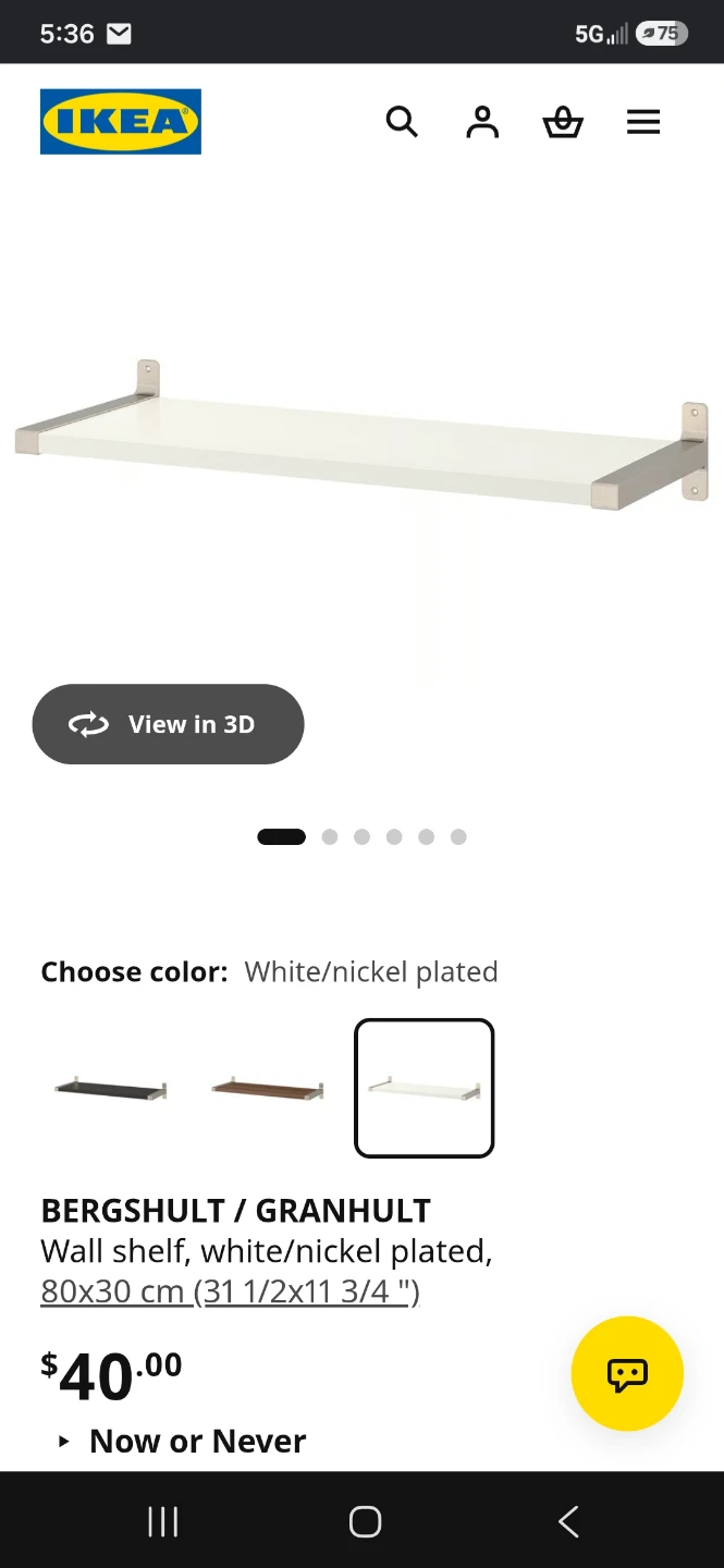 Two IKEA BERGSHULT / GRANHULT Wall Shelves