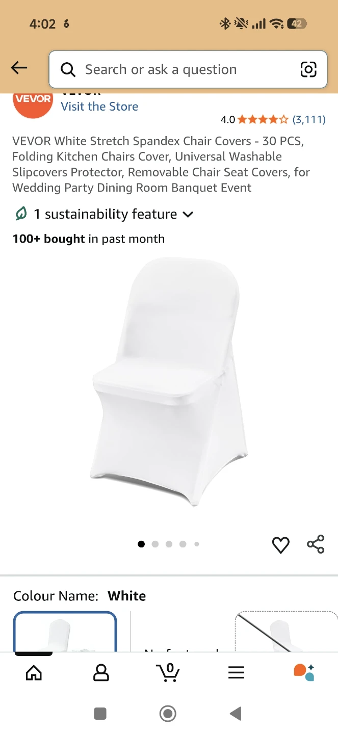VEVOR White Stretch Spandex Chair Covers - 30 Pack - photo 3
