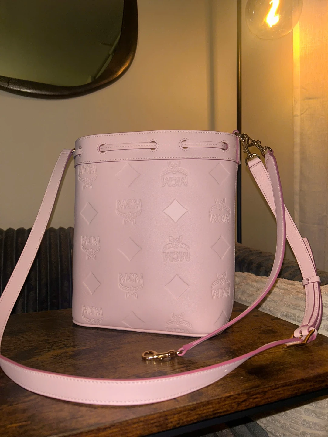 MCM Dessau Drawstring Bag in Maxi Monogram Leather - photo 3