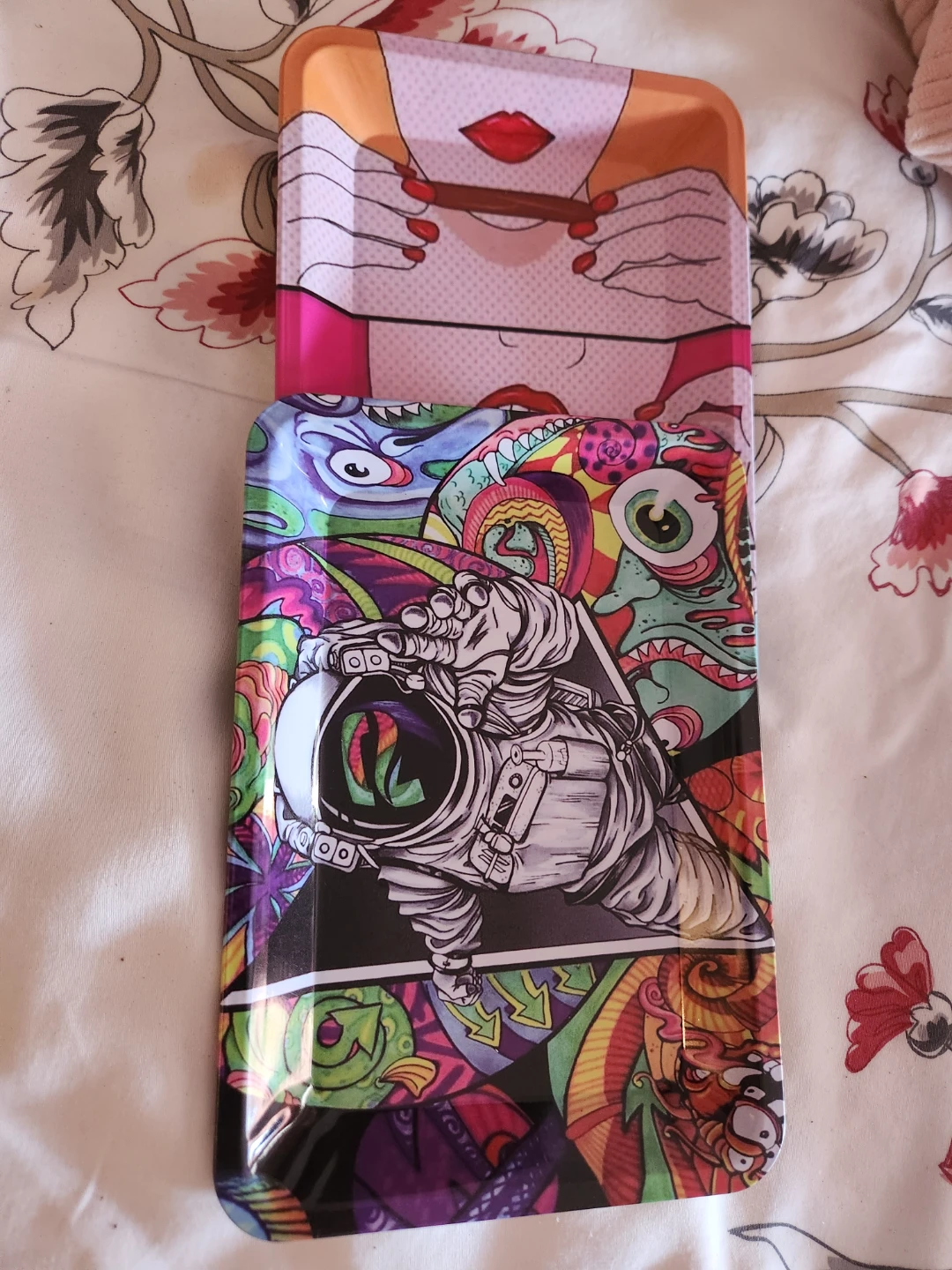 Two Graphic Design Metal Anything Trays