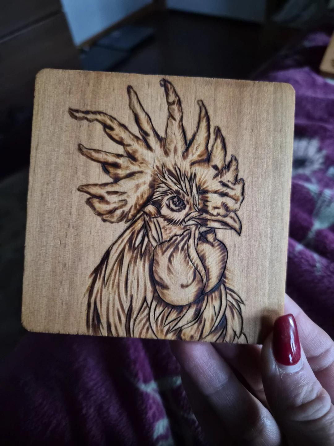 Handcrafted wood-Hand burned animal coasters