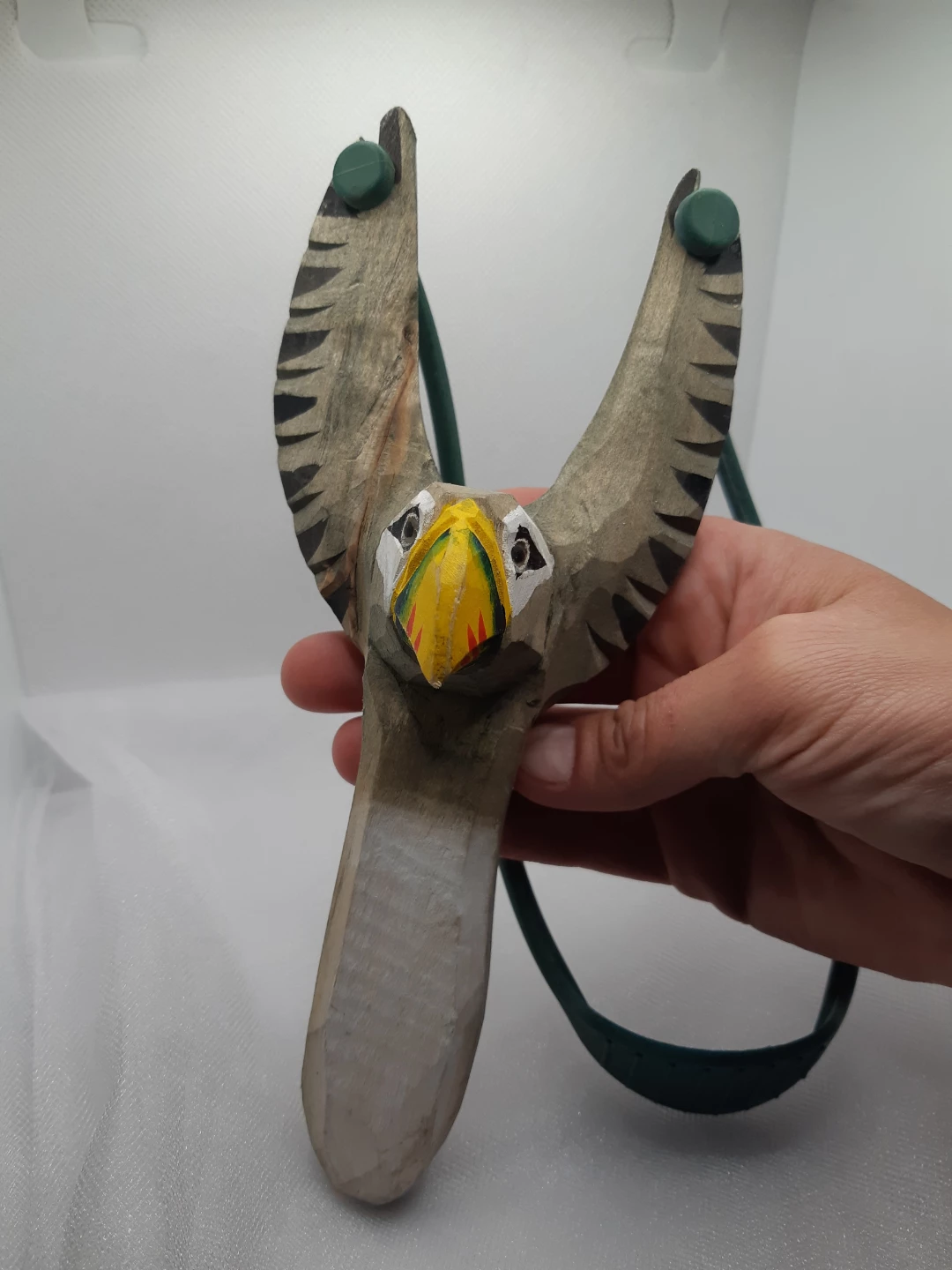 Hand carved wooden animal slingshot - photo 2