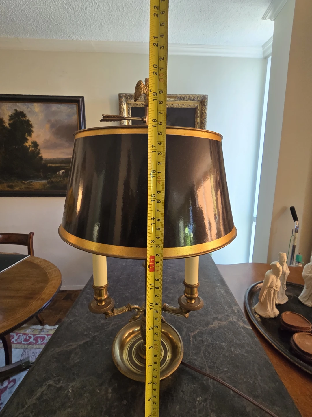 Antique French mid century lamp solid brass - photo 2