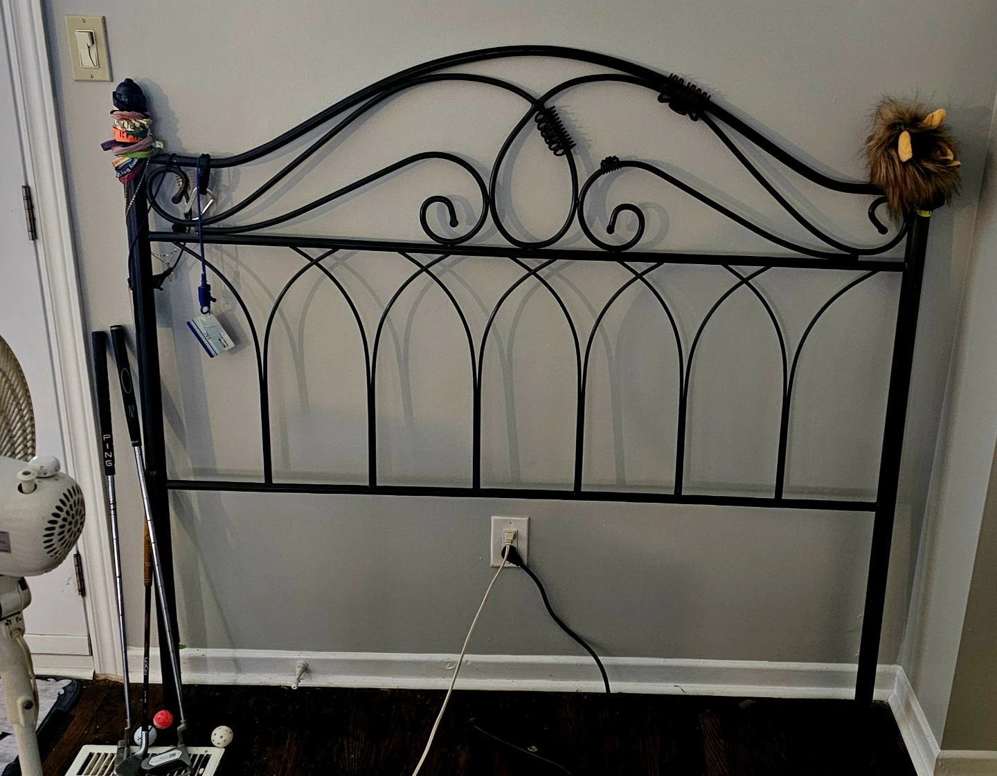 Black Metal Queen Size Headboard